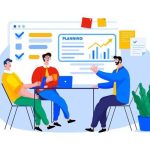 business-team-doing-planning-for-digital-marketing-vector