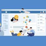 people-concept-illustration-of-social-media-management-social-network-apps-and-services-for-graphic-and-web-design-business-presentation-and-marketing-material-vector